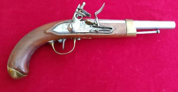 A rare Napoleonic era French Military Flintlock Officer's Pistol. Ref 2063.